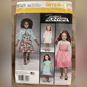 Simplicity Pattern 8025 
Project Runway 
Little Girl's Dress 
Sizes 4-8 
Uncut